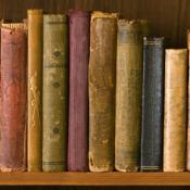 Antique books on shelf