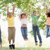 Children jumping