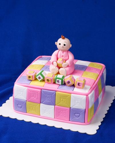 Baby block cake; Copyright Karen Ilagan at Dreamstime.com