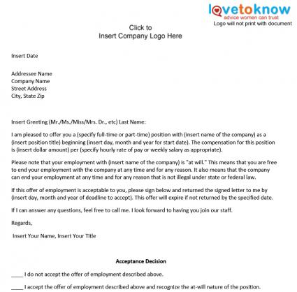 Real Estate Contract on Employment Offer Letter Template