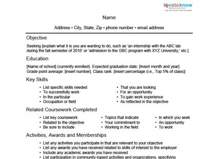 Resume of it student