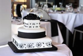 black and white wedding cake