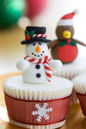 snowman cupcakes