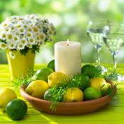 Fresh Fruit Candle Centerpiece