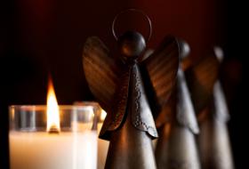 angel statues candle tealight