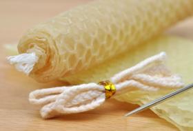 beeswax candle wax wick needle
