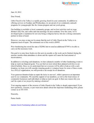 Fundraiser Proposal Letter Template