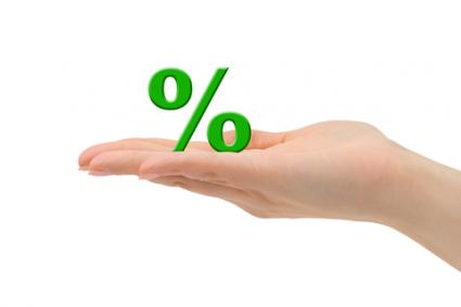 Giving a percentage; copyright Nikolai Sorokin at Dreamstime.com