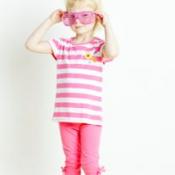 girl in pink striped leggings