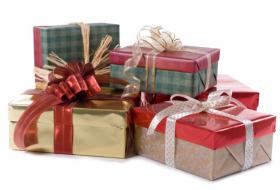 wrapped Christmas gifts