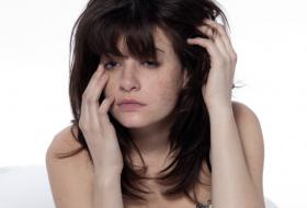 Woman with a hangover