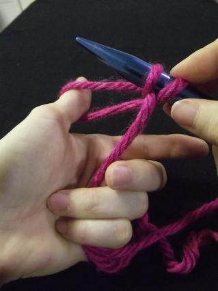 Step five of casting on for knitting