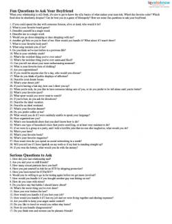 Printable Questions to Ask Your Boyfriend