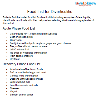 Mayo Clinic Soft Diet Diverticulitis