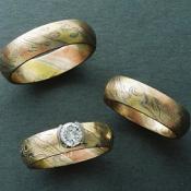 Mokume gane rings