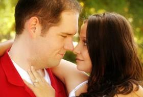 Happy engaged couple