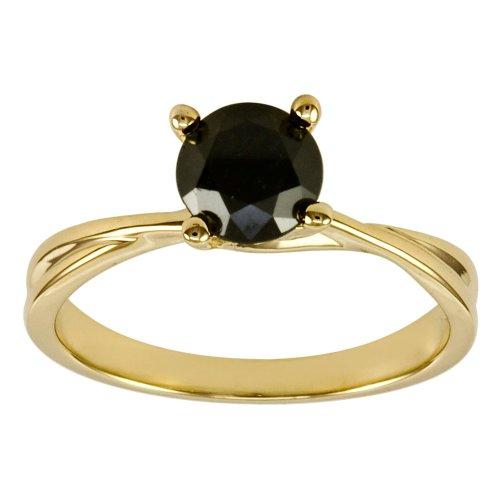 Gold and black diamond engagement ring