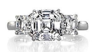 Asscher cut diamond ring