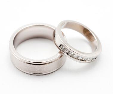 White gold engagement rings.