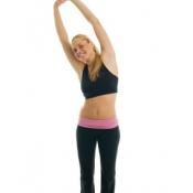 fit woman stretching