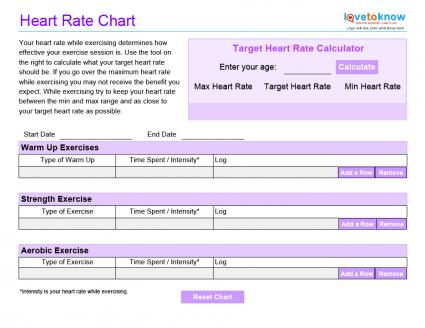 printable exercise charts