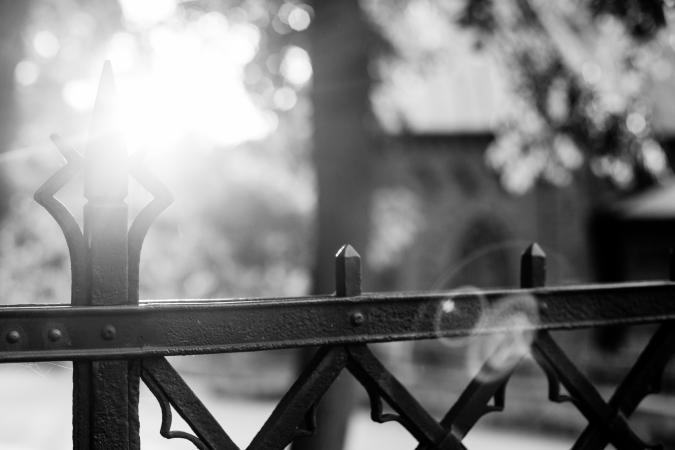 cemetery fence with orb