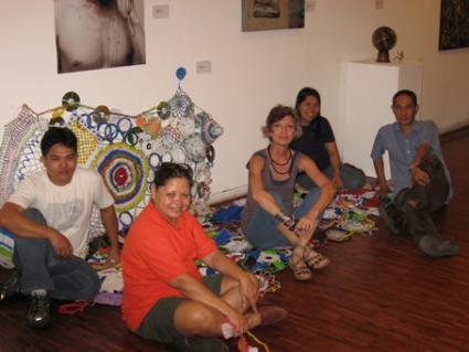 Ann Wizer and craftsmen