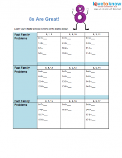 Addition and Subtraction Fact Family Worksheets | LoveToKnow