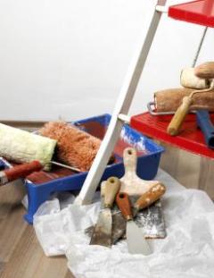 paint equipment on floor