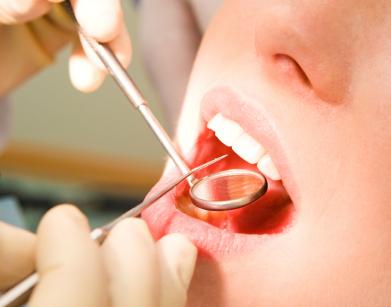 Dentist working on a patient