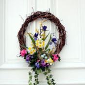 Decorative grapevine wreaths celebrate Spring!