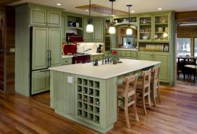 green kitchen cabinets