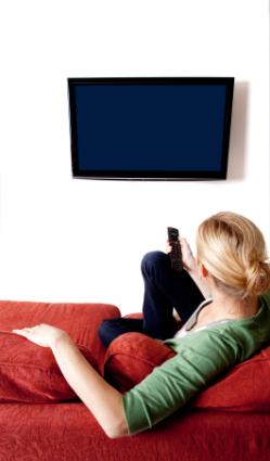 flat screen TV mounted on the wall