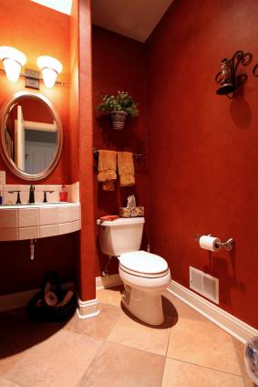 bathroom orange burnt bathrooms colors paint decor dark tan rooms schemes dramatic choosing painted rojo granite remodel bedrooms lovetoknow idea