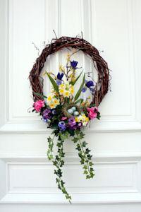 Decorative grapevine wreaths celebrate Spring!