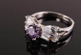 amethyst diamond ring