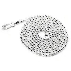 Silver Ball Necklace on Strand Sterling Silver Ball Necklace