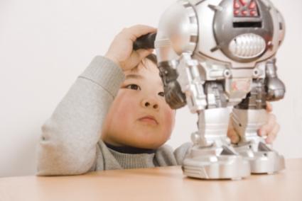 boy with robot