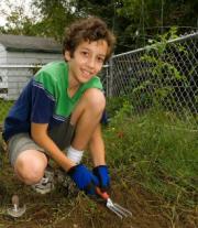 boy gardening