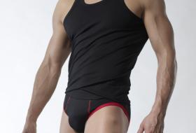 Black and red jockey shorts
