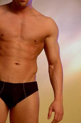Man in black briefs