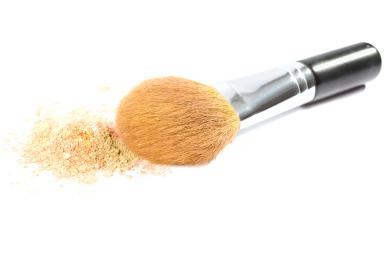 Apply your mineral makeup with a thick brush.