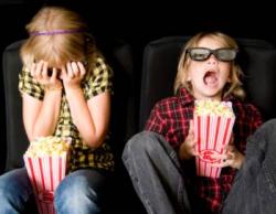 children watching movie