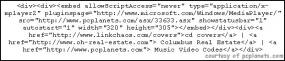 Myspace Music Code example