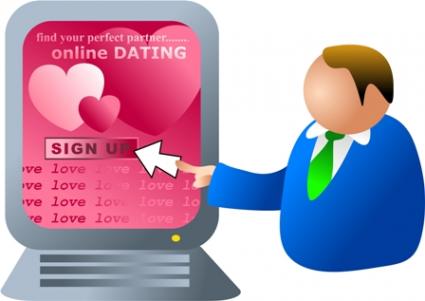 man using an online dating site