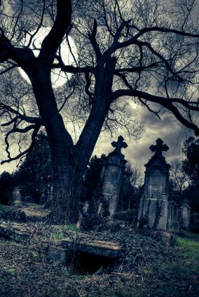 spooky cemetery