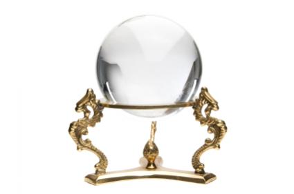 Crystal ball used for divination.