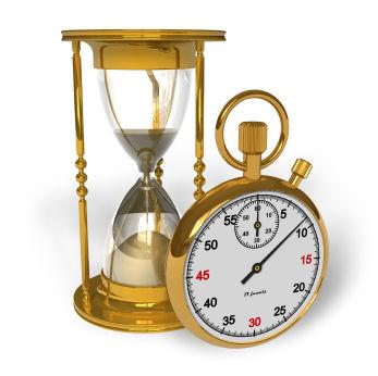Hour glass and stop watch