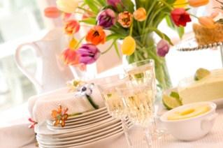 table set for Easter dinner