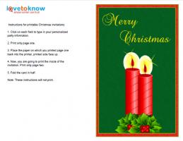 Vertical Christmas Invitation with Candles